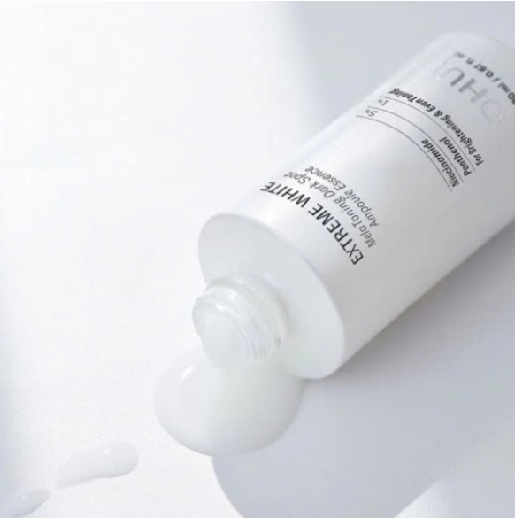 [ Tem LG ] Set Dưỡng Trắng Da Ohui Extreme White MelaToning Dark Spot Ampoule Essence (4 món)