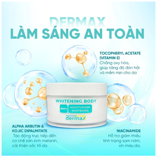 Kem Dưỡng Body DermaX Whitening 250g