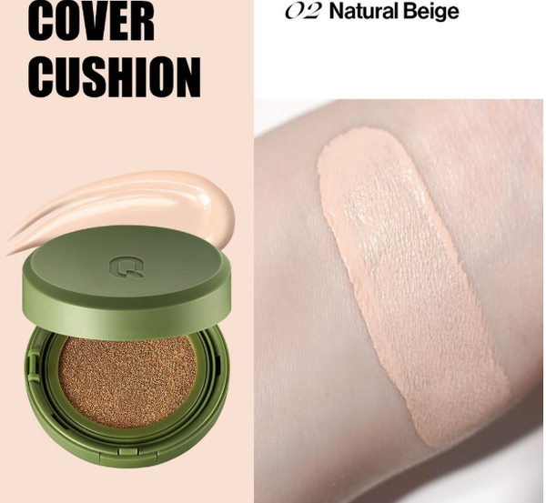 Phấn Nước Che Phủ GLAMRR GLOW/ DD/ COVER Q Vegan Super Cover Cushion SPF50+/PA+++