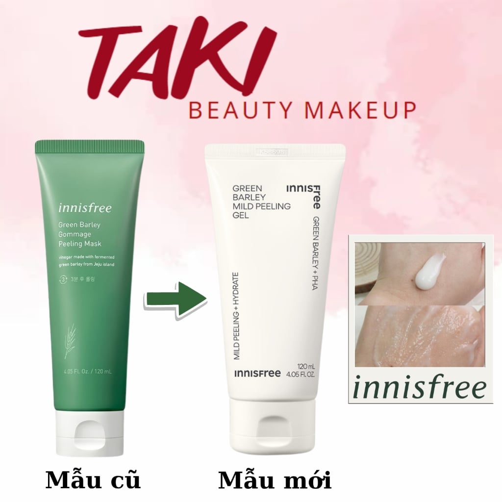  Tẩy Tế Bào Chết Da Mặt Dạng Gel Innisfree Green Barley Mild Peeling Gel 120ml 