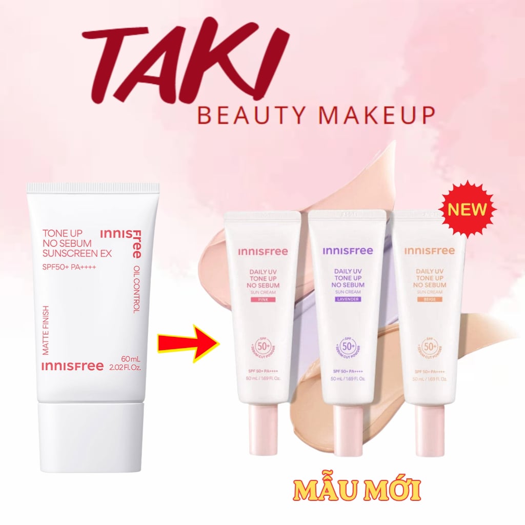  [Mẫu Mới] Kem Chống Nắng Innisfree Tone Up No Sebum / Intensive Long-Lasting Sunscreen EX 60ml 