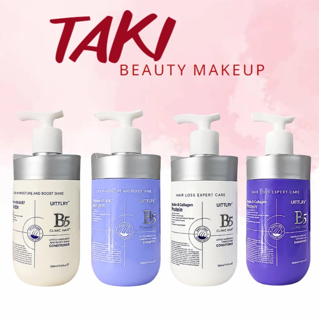  Bộ Gội Xả B5 Clinic Hair UITTLRY Anti-Loss/Moisture And Boost Shine Nourishing Shampoo Giảm Rụng Phục Hồi 500ml 