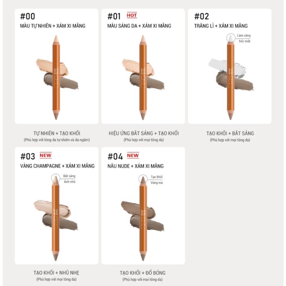  Bút 2 Đầu Tạo Khối, Bắt Sáng Out Of Office Contour & Highlight Duo Pencil 5g 