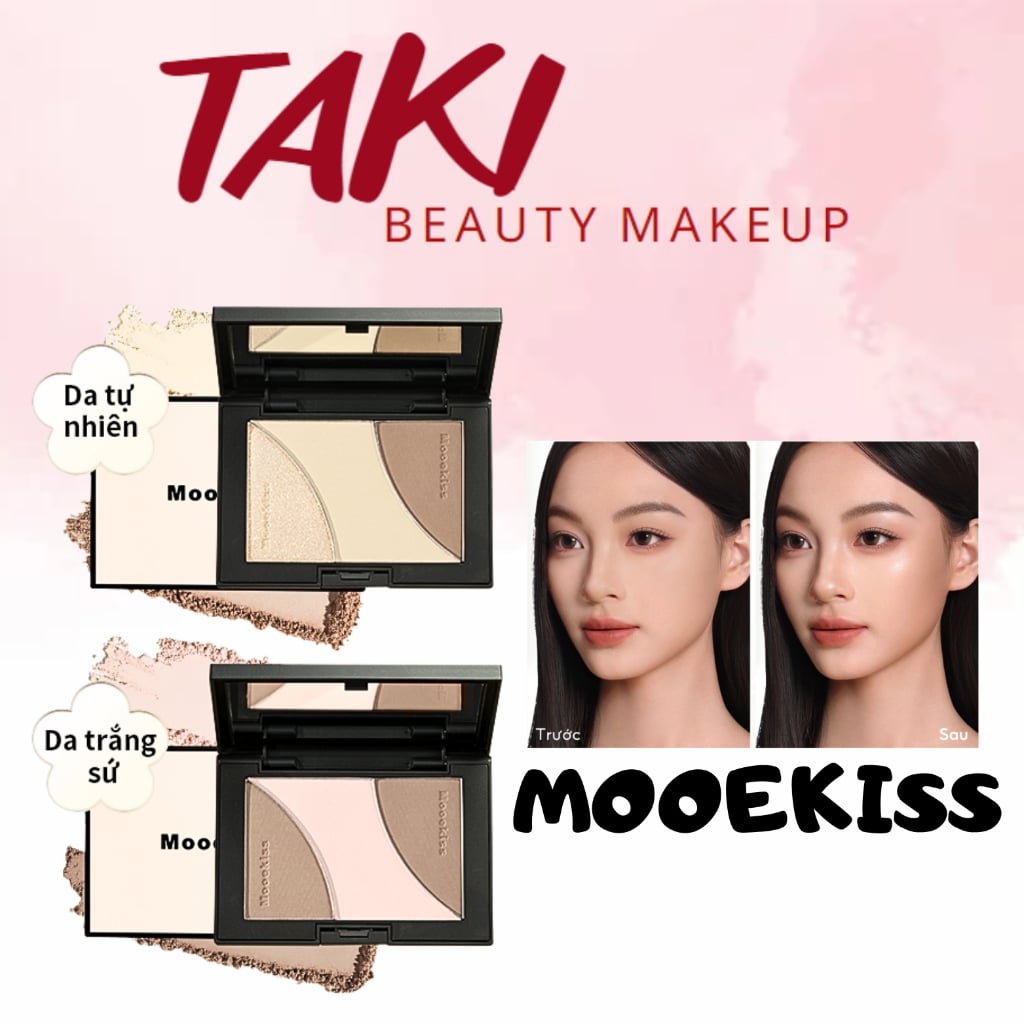  Bảng Tạo Khối Bắt Sáng Mooekiss Trang Điểm Tự Nhiên Lâu Trôi 9g - 16.5g 