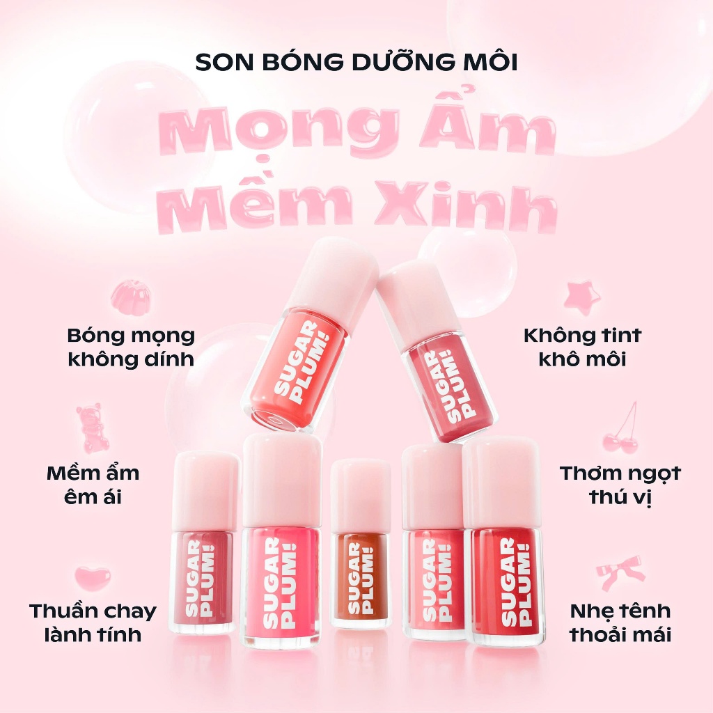  [ MỚI ] Son Bóng Dưỡng Môi Ofélia Sugarplum DELISH LIP OIL Ofelia 3.4g 