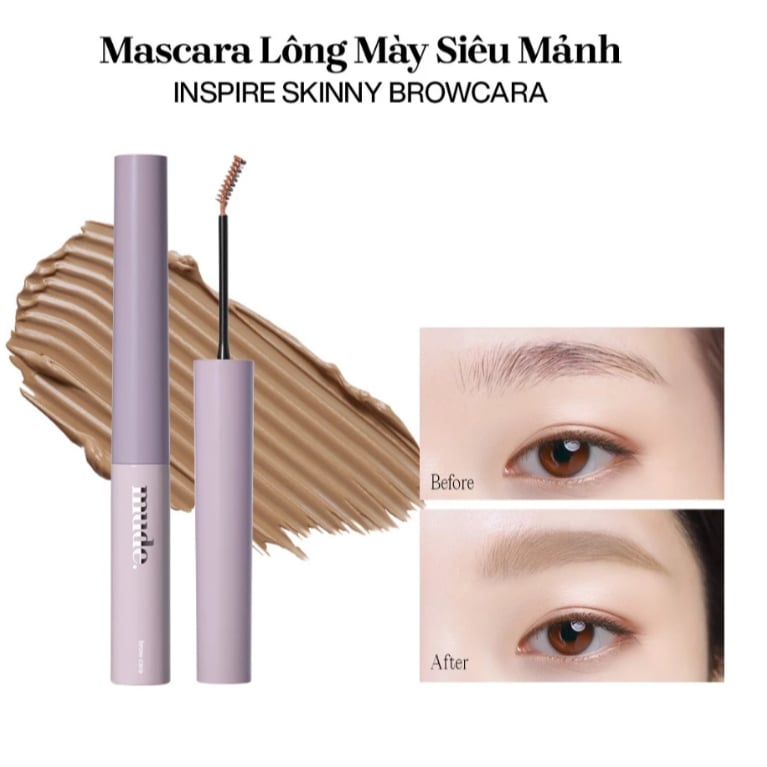 Mascara Lông Mày Siêu Mảnh Mude Inspire Skinny Browcara Hàn Quốc 3.2g
