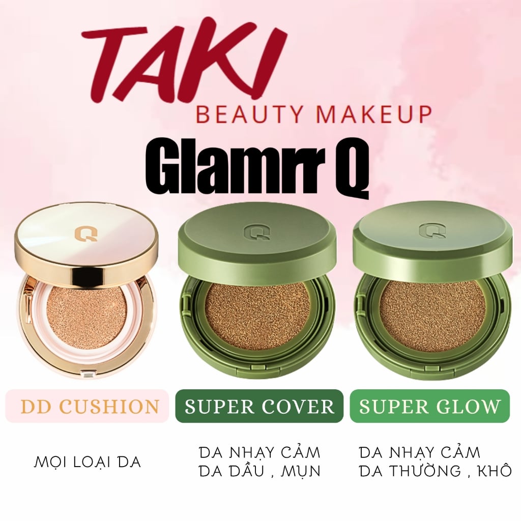 Phấn Nước Che Phủ GLAMRR GLOW/ DD/ COVER Q Vegan Super Cover Cushion SPF50+/PA+++