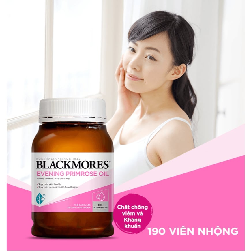 [Hàng Công Ty]  Viên Uống Dưỡng Da Tinh Dầu Hoa Anh Thảo Blackmores Evening Primrose Oil 190 Viên
