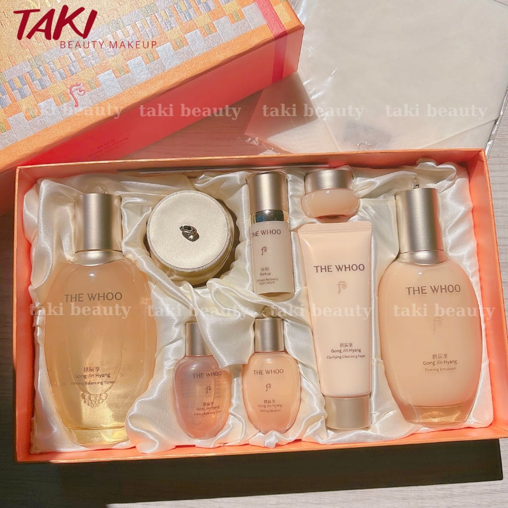  [ Tem LG ] Bộ Dưỡng Ẩm 8 Món Chống Lão Hóa The Whoo Gongjinhyang Firming 3pcs Special Set - Vàng 