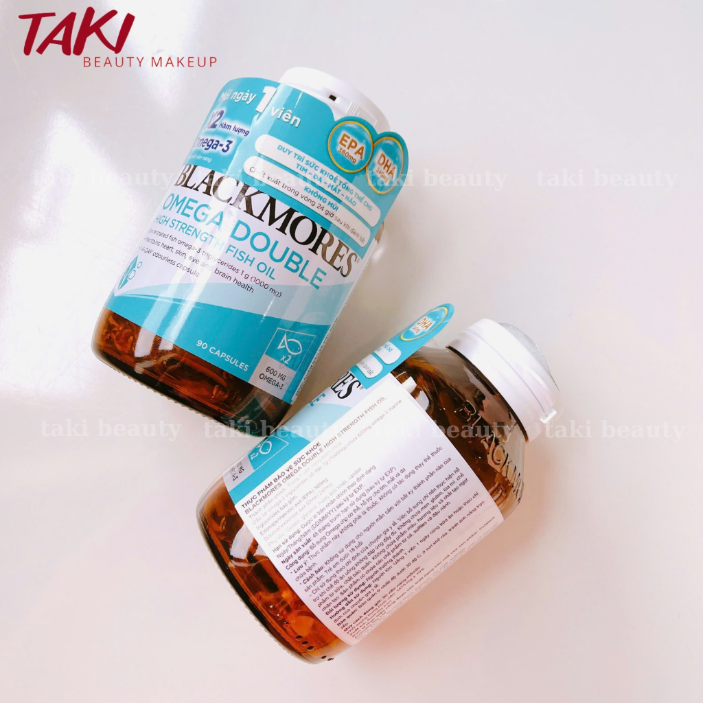 [Hàng Công Ty] Viên Uống Dầu Cá Omega Hỗ Trợ Cho Tim, Mắt, Da Blackmores Double Omega High Strength 90 Viên