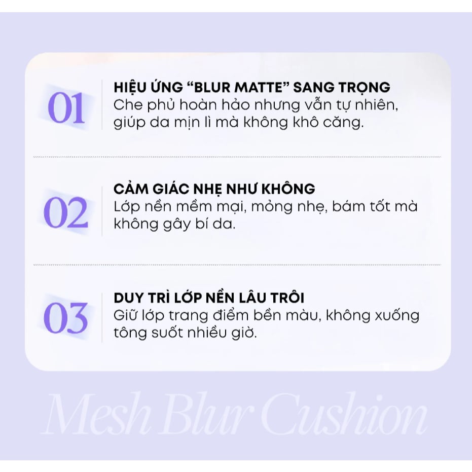 [ MỚI ] Phấn Nước Mịn Lì, Che Phủ Lỗ Chân Lông Clio Kill Cover Mesh Blur Cushion Kèm Lõi Refill (15gx2)
