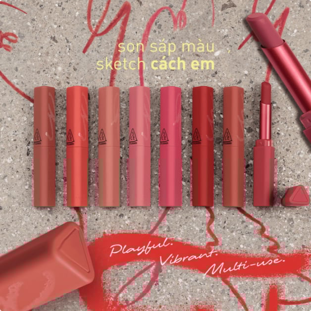 [NEW] Son Sáp Màu Mịn Lì 3CE Sketch Stick