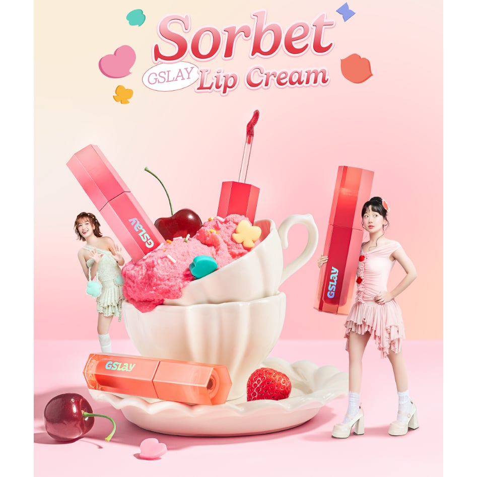  [NEW] Son Kem Mềm Mịn Thuần Chay Gslay Sorbet Lip Cream 4g 