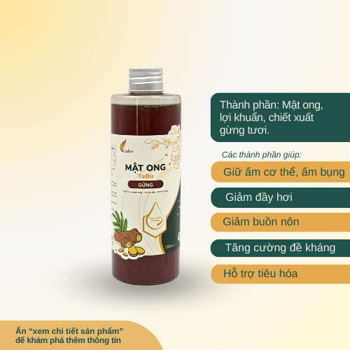  Mật ong TaBu gừng 250ml (Mật ong lên men gừng nâng cấp) 