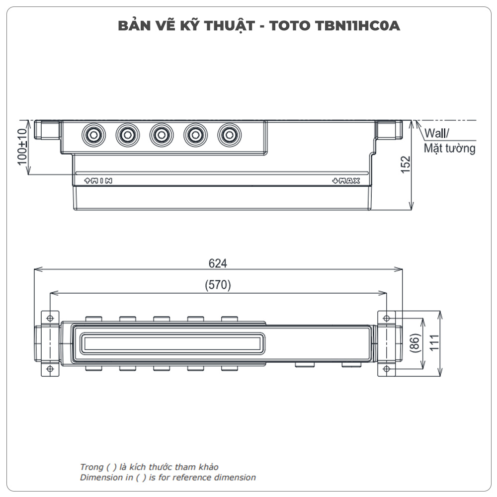 Van âm tường 5 đường nước TOTO TBN11HC0A