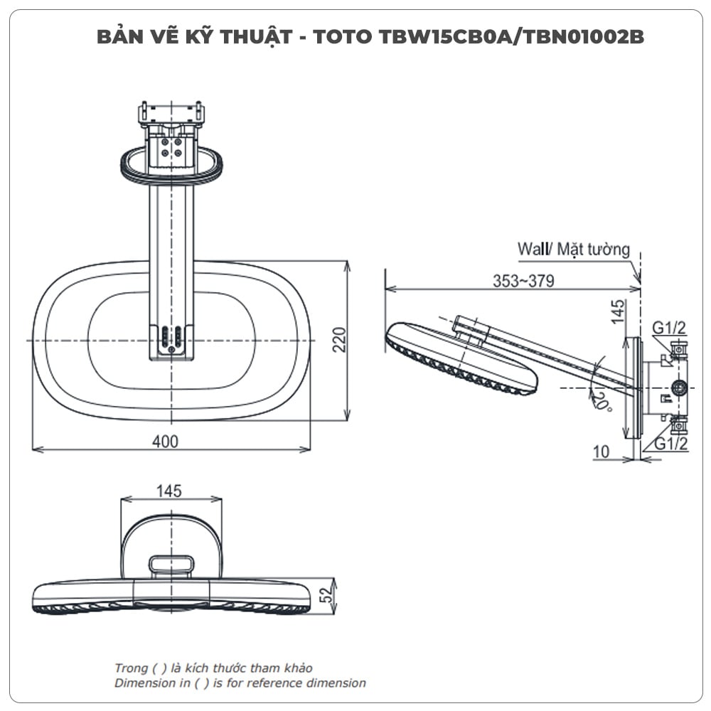 Bát sen gắn tường TOTO TBW15CB0A/TBN01002B