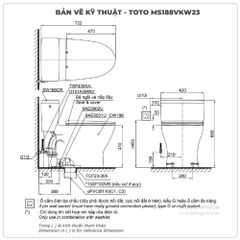 Bồn cầu nắp rửa điện tử TOTO MS188VKW23