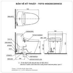 Bồn cầu nắp rửa điện tử TOTO MS636CDRW23