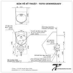 Bồn tiểu nam cảm ứng TOTO USWN925AEV