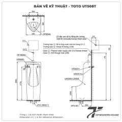 Bồn tiểu nam TOTO UT508T (Đường cấp nước phía trên)