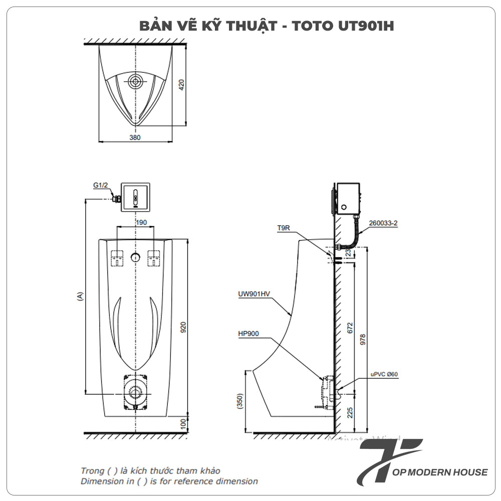 Bồn tiểu nam treo tường TOTO UT901H