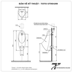 Bồn tiểu nam TOTO UT904HN (Đường cấp nước phía sau)