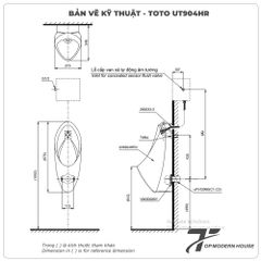 Bồn tiểu nam TOTO UT904HR (Đường cấp nước phía sau)