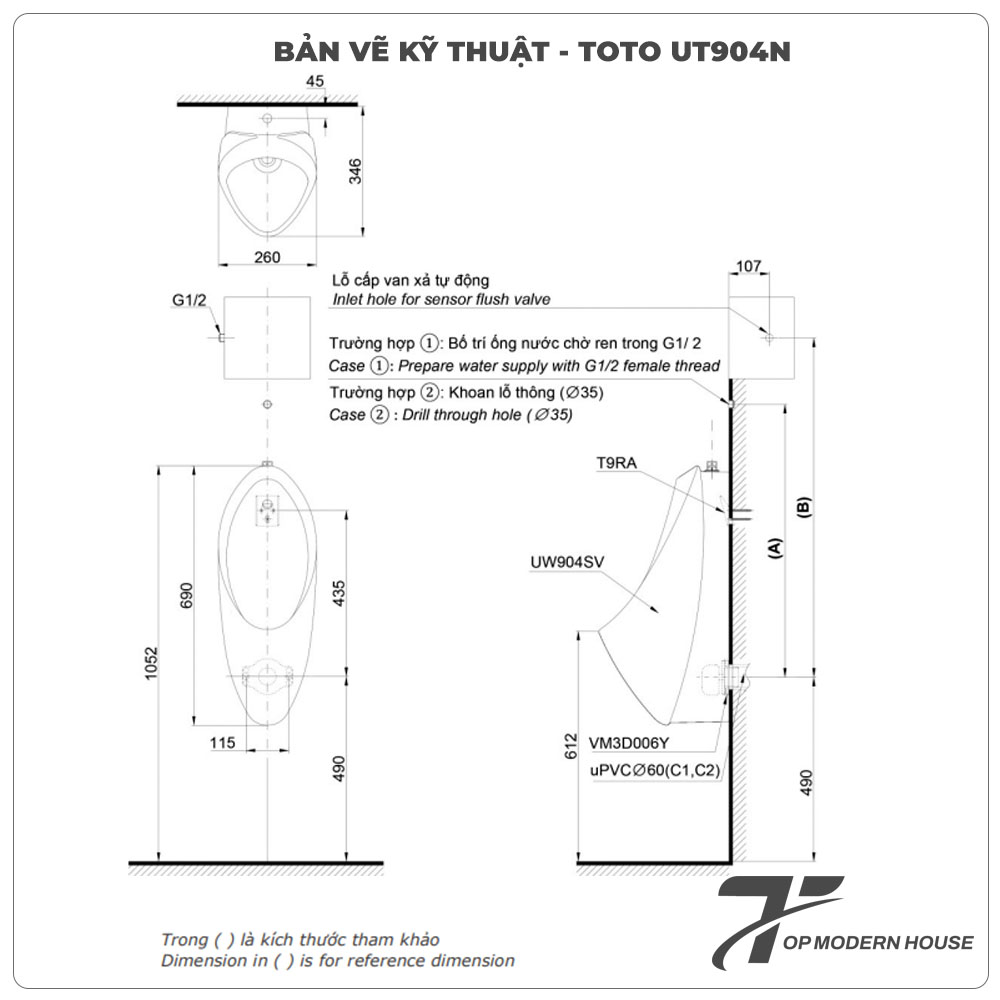 Bồn tiểu nam TOTO UT904N