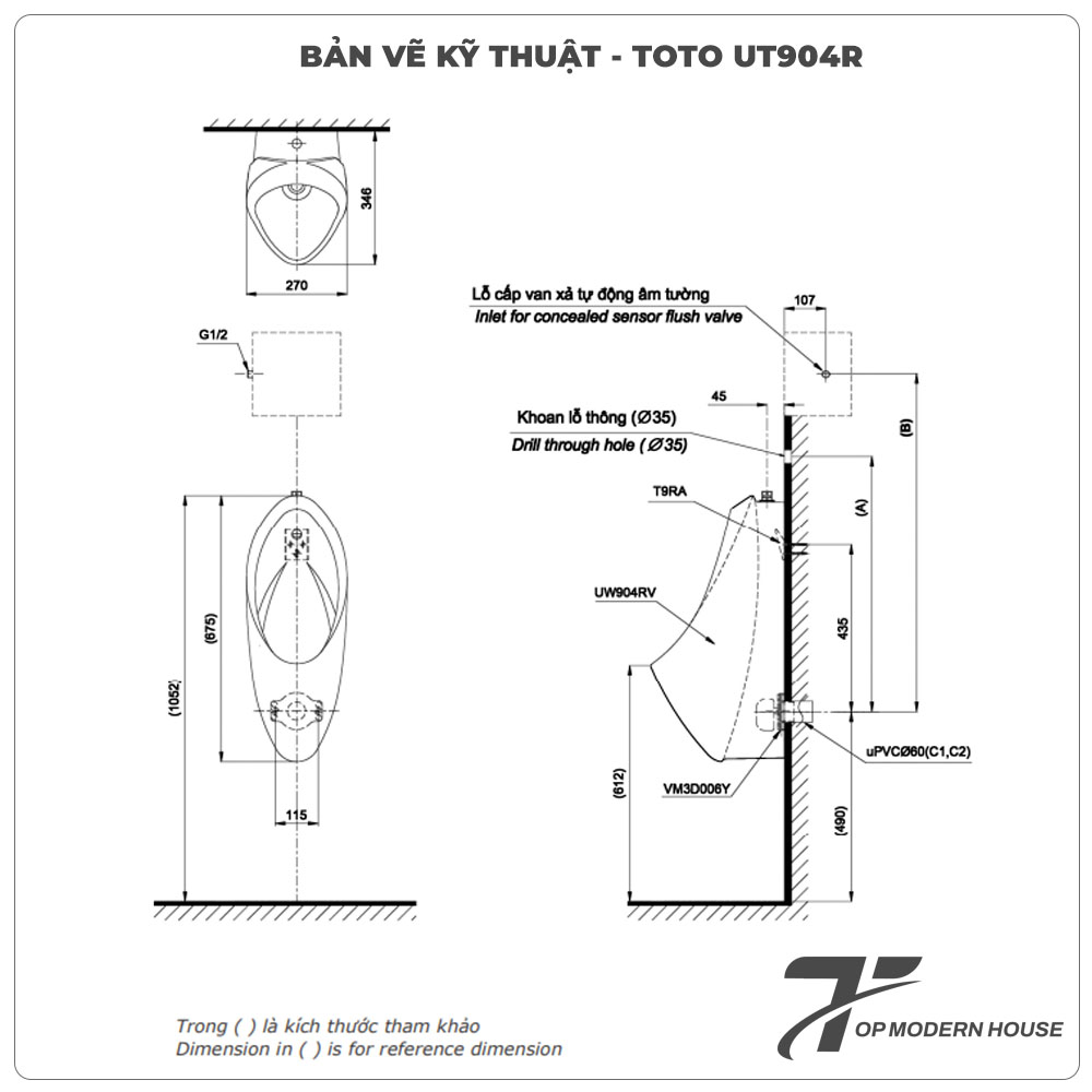 Bồn tiểu nam TOTO UT904R
