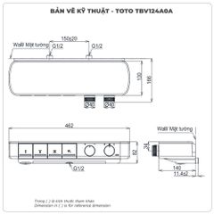 Củ sen nhiệt độ TOTO TBV124A0A kèm kệ để đồ