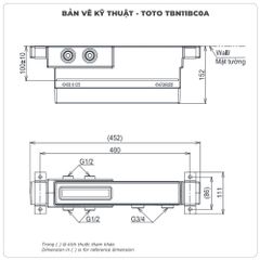 Van âm tường 2 đường nước TOTO TBN11BC0A