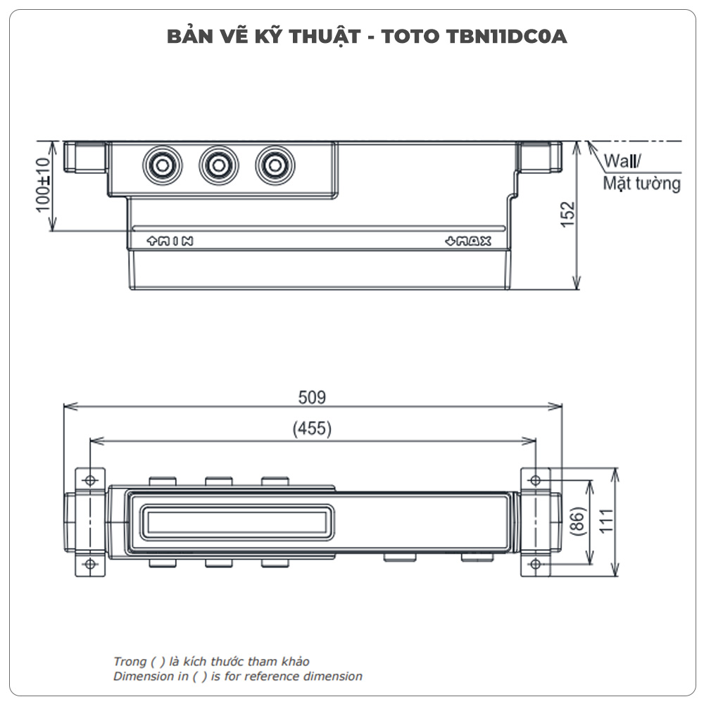 Van âm tường 3 đường nước TOTO TBN11DC0A