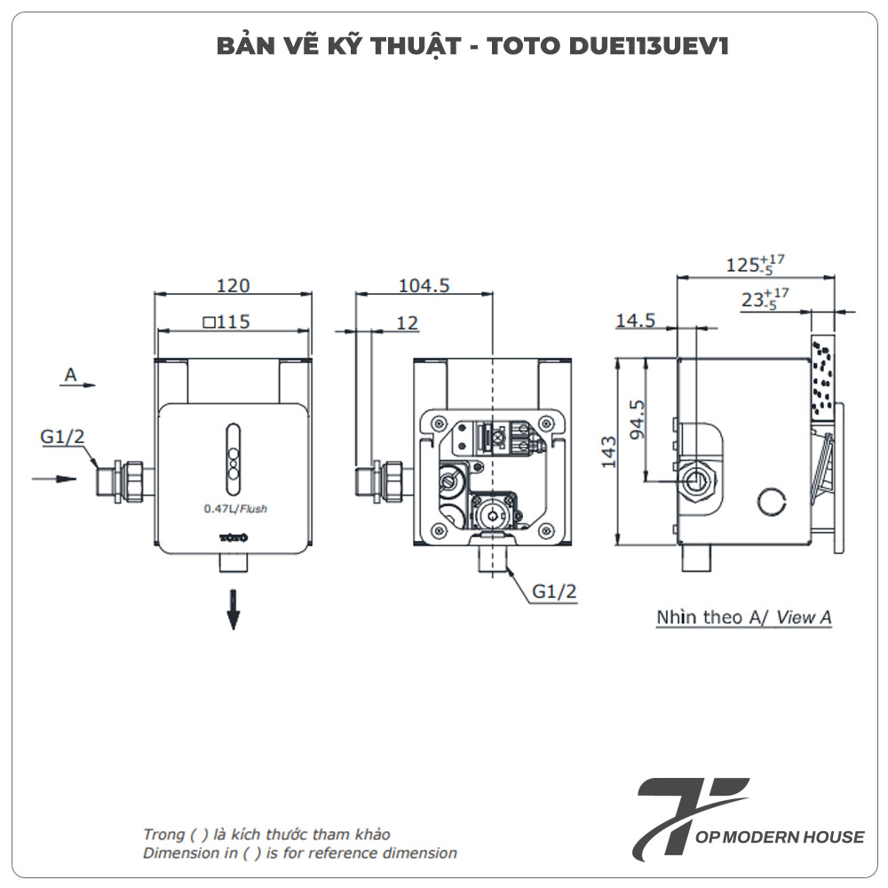 Van xả cảm ứng tiểu nam TOTO DUE113UEV1 (Điện)