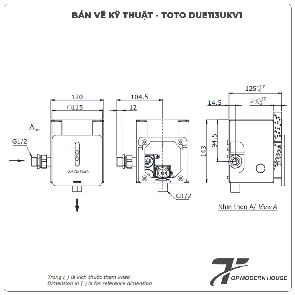 Van xả cảm ứng tiểu nam TOTO DUE113UKV1 (Pin)
