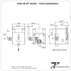 Van xả cảm ứng tiểu nam TOTO DUE113UKV1 (Pin)