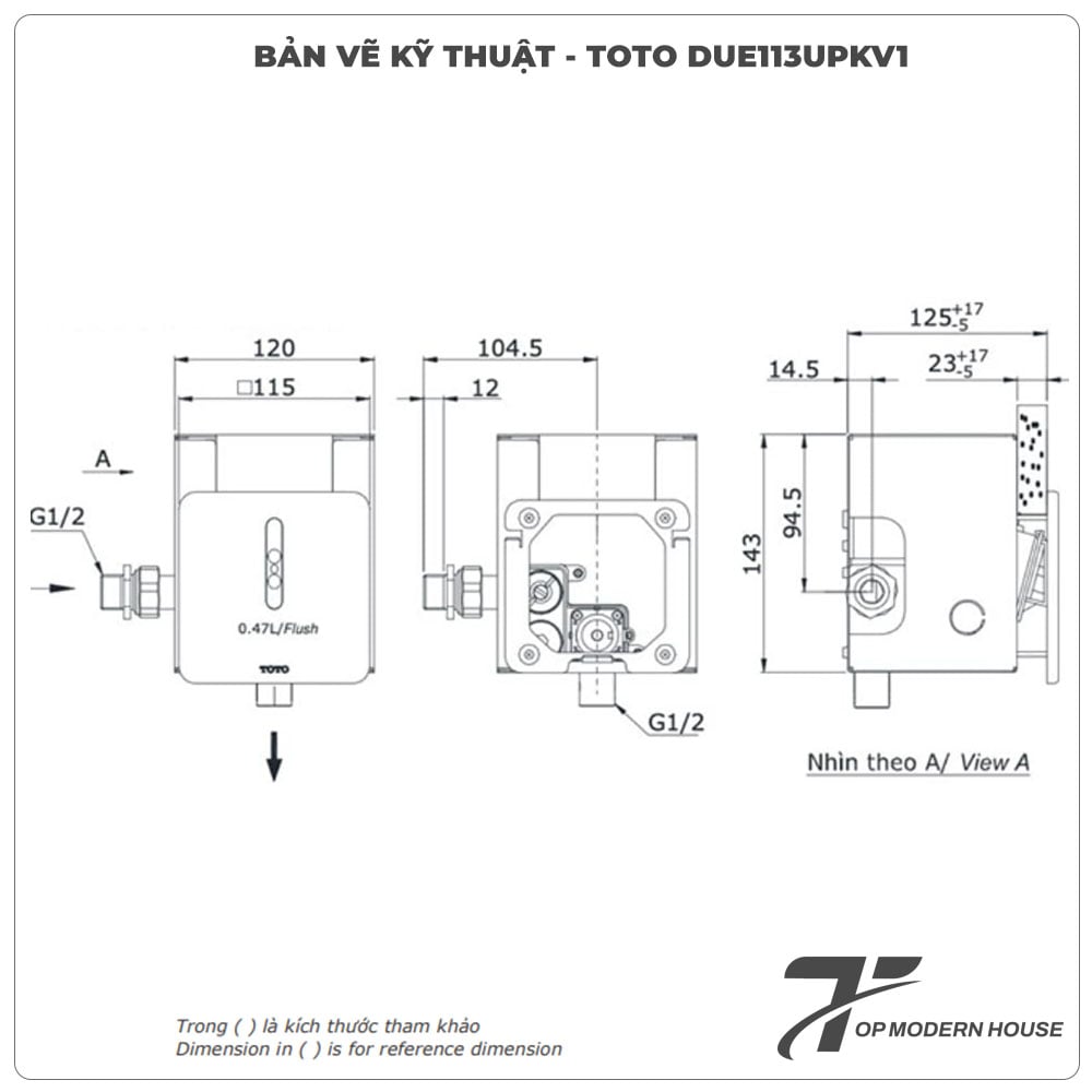 Van xả cảm ứng tiểu nam TOTO DUE113UPKV1 (Pin)