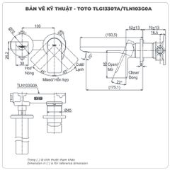 Vòi chậu gắn tường TOTO TLG13307A/TLN103G0A (Vòi ngắn)