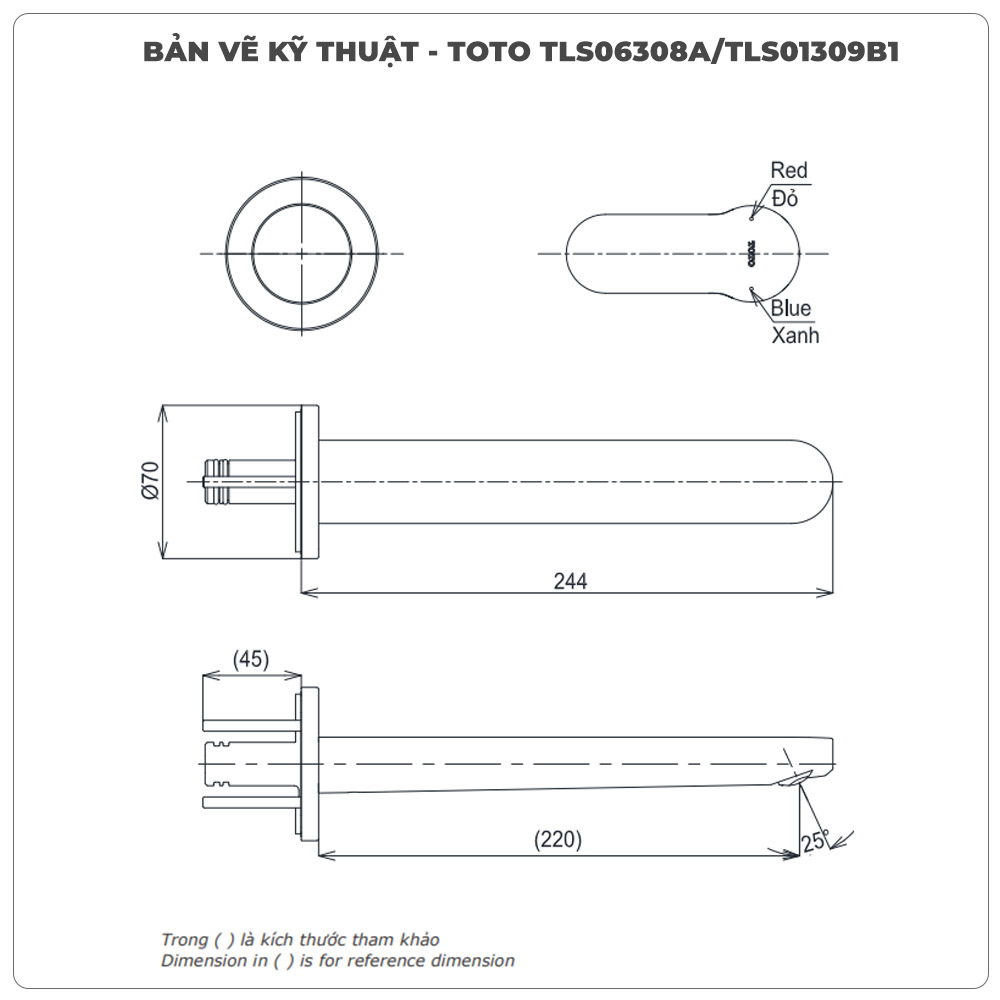 Vòi chậu gắn tường TOTO TLS06308A/TLS01309B1 (Dáng vòi dài)