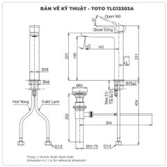 Vòi lavabo nóng lạnh TOTO TLG13303A