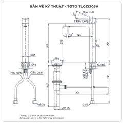 Vòi lavabo nóng lạnh TOTO TLG13305A