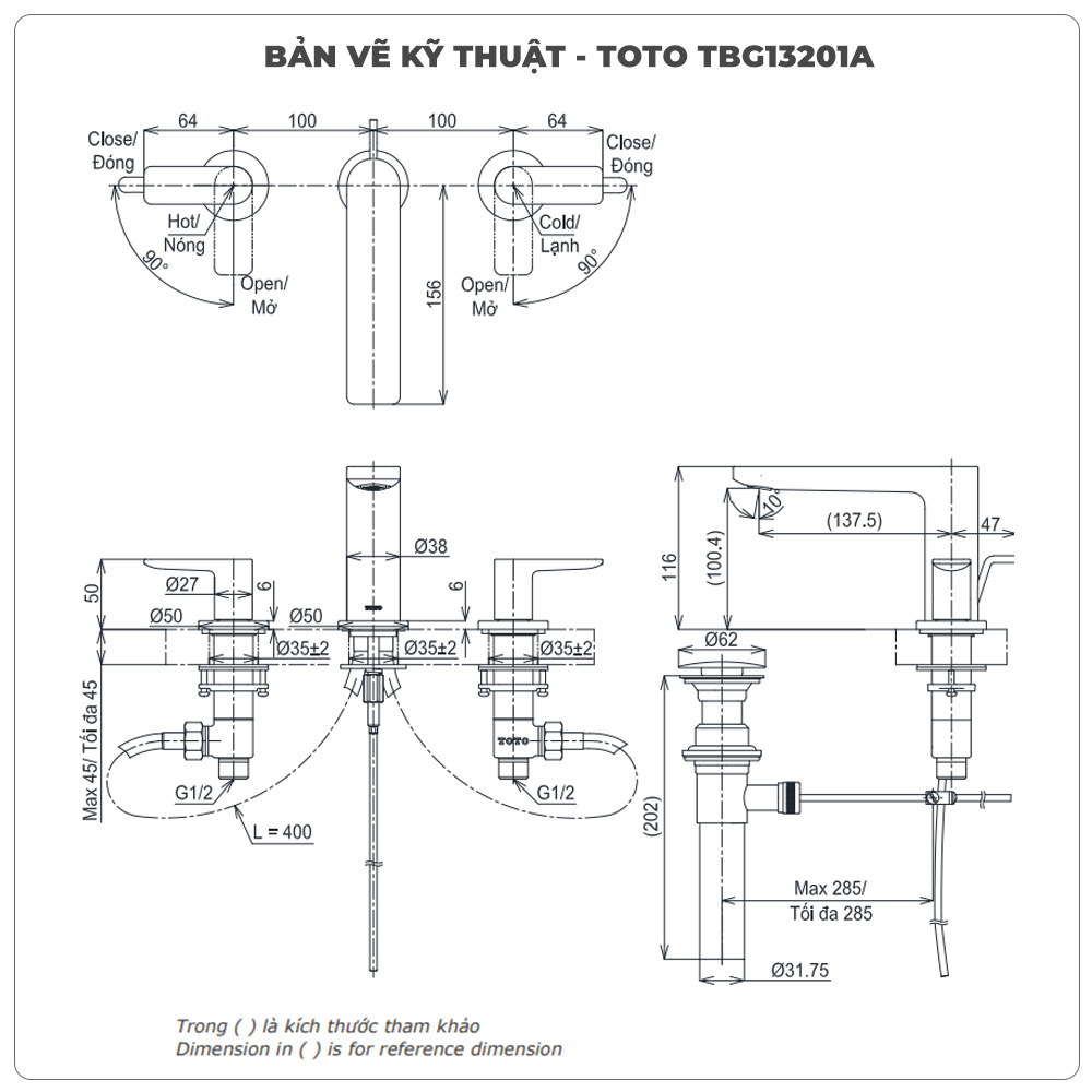 Vòi xả bồn tắm TOTO TBG13201A
