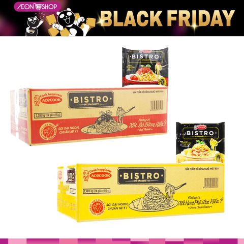 [BÌNH TÂN] Thùng 24 Mì Spaghetti Bistro 95G/100G Các Loại