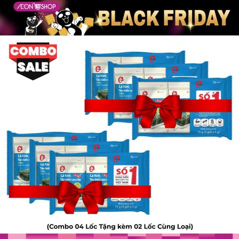 [BÌNH TÂN] Combo 4 Lốc Lá Kim Tảo Biển Cao Cấp Miwon 5g Tặng 2 Lốc Cùng Loại