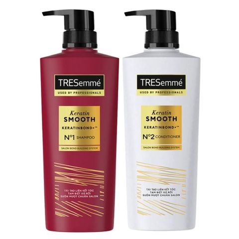 [HÀ ĐÔNG] Combo Gội Xả TRESemmé Keratin Smooth Vào Nếp Suôn Mượt 480g