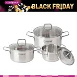  [HÀ ĐÔNG] Bộ Nồi Inox 5 Đáy Happy Cook Penta HCS-PT06 