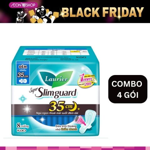 [HÀ ĐÔNG] Combo 4 Băng Vệ Sinh Laurier Ban Đêm Siêu Mỏng 1mm 35cm 8 Miếng