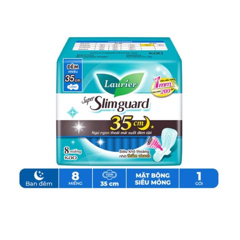 [BÌNH TÂN] Combo 4 Băng Vệ Sinh Laurier Ban Đêm Siêu Mỏng 1mm 35cm 8 Miếng