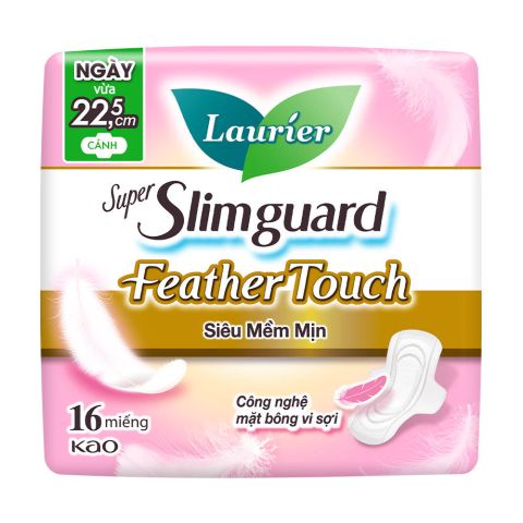 [BÌNH TÂN] Combo 4 Gói Băng Vệ Sinh Laurier Siêu Mềm Mịn Mỏng Cánh Feather Touch 22.5cm 16 Miếng/25cm 14 Miếng