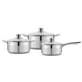  [HÀ ĐÔNG] Bộ 3 Nồi Inox 201 Elmich Smartcook 3 Đáy Có Tay Cầm 16cm/20cm/24cm 