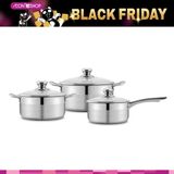  [HÀ ĐÔNG] Bộ 3 Nồi Inox 201 Elmich Smartcook 3 Đáy Có Tay Cầm 16cm/20cm/24cm 